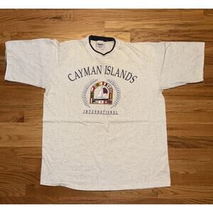 Vintage Single Stitch Cayman Islands International Tee Size XL Sailboat USA